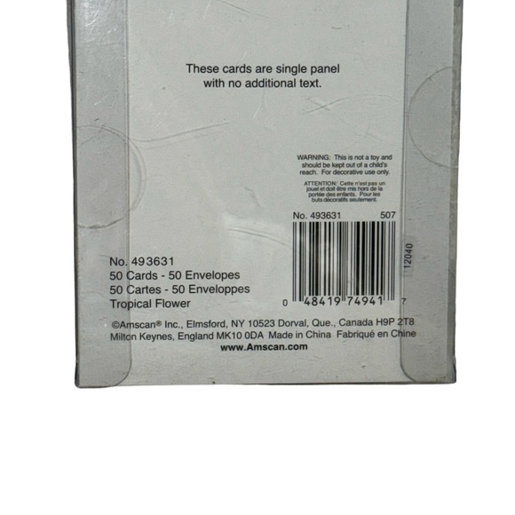 Amscan novelty flower invitations & envelopes. Set of 50 brand new in package! - Picture 3 of 7